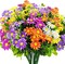 10 Bundles Artificial Daisies – UV Resistant Outdoor Faux Flowers (Multi-Color)
